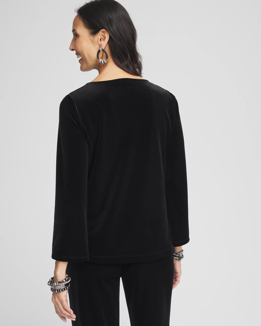 カットソー(長袖+七分) Velvet Frill Top Travelers™ Velvet Cowlneck Top | Chico's